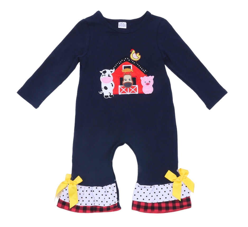 Girls Barnyard Friends Romper