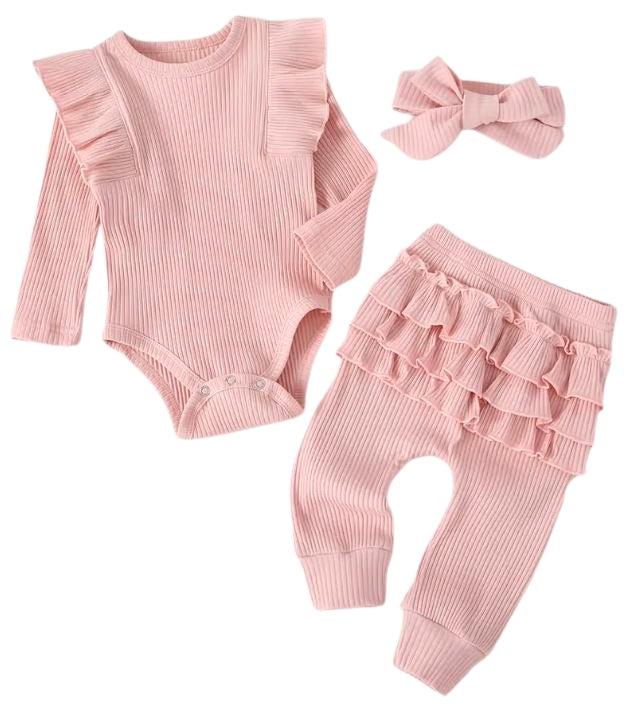 Addison solid ruffle 3 pc