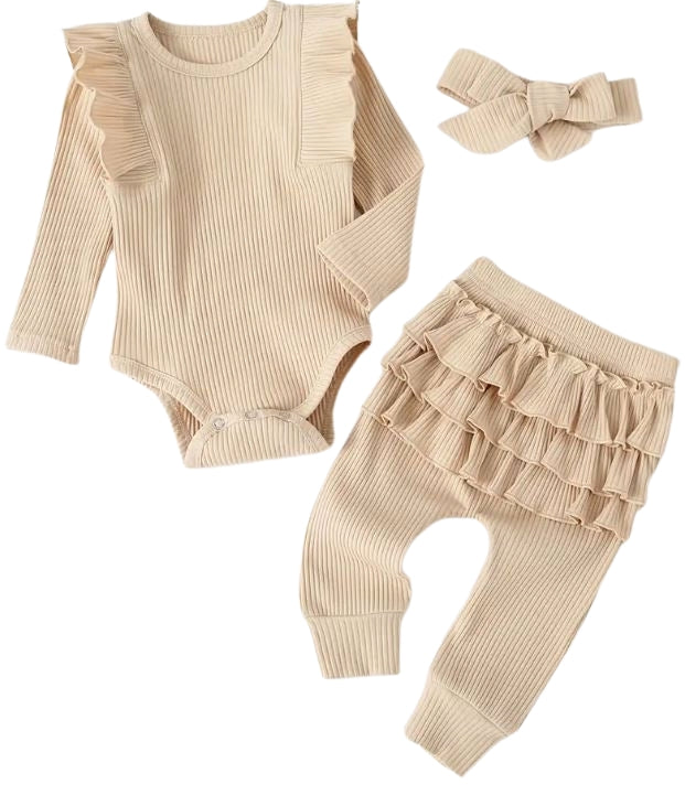 Addison solid ruffle 3 pc