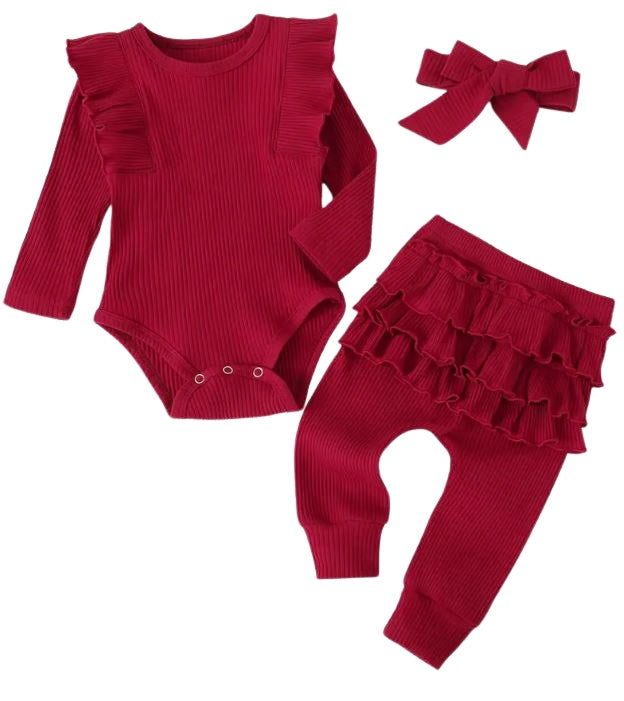 Addison solid ruffle 3 pc