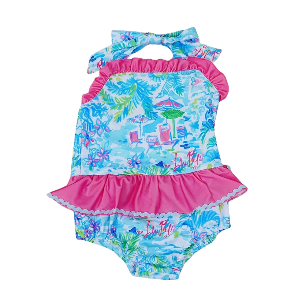 Beach Vibes Girls 1 pc Swimsuit