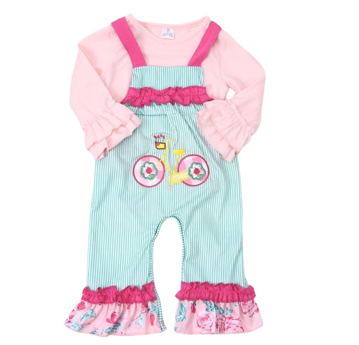 Bicycle Floral Romper