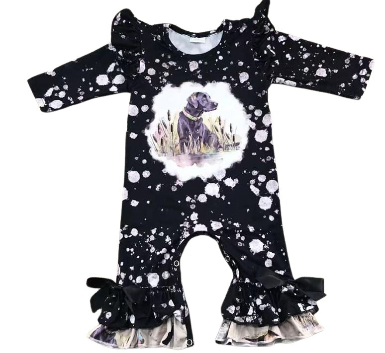 Hunting Dog Girls Romper