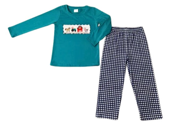 Farm Christmas Boys 2 pc Outfit