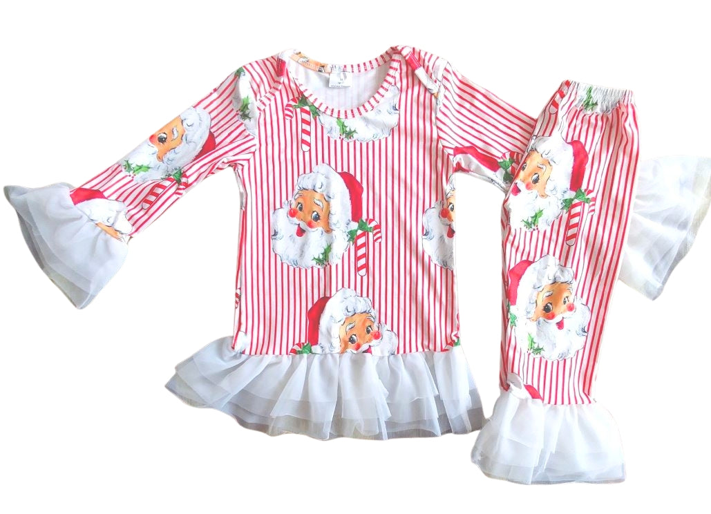 Candy Cane Santa Girls 2 pc Outfit