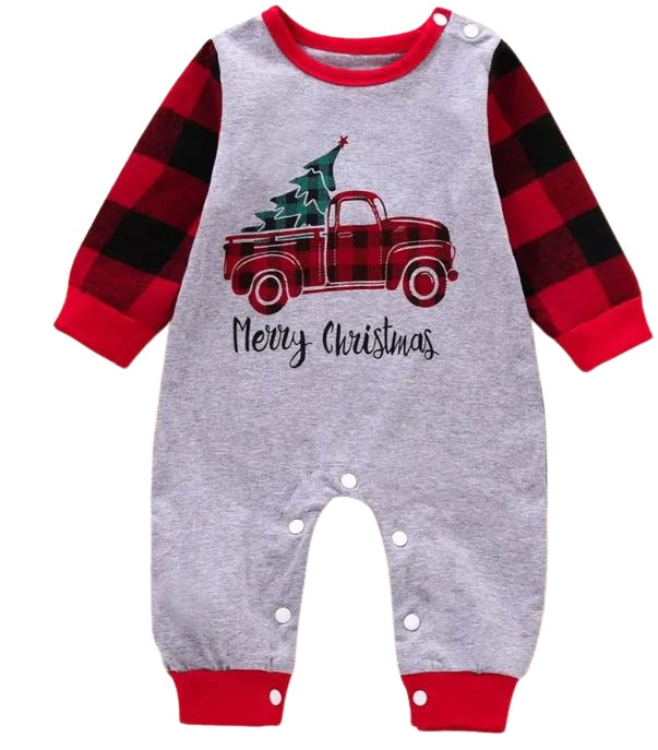 Boys Christmas Tree Truck Romper