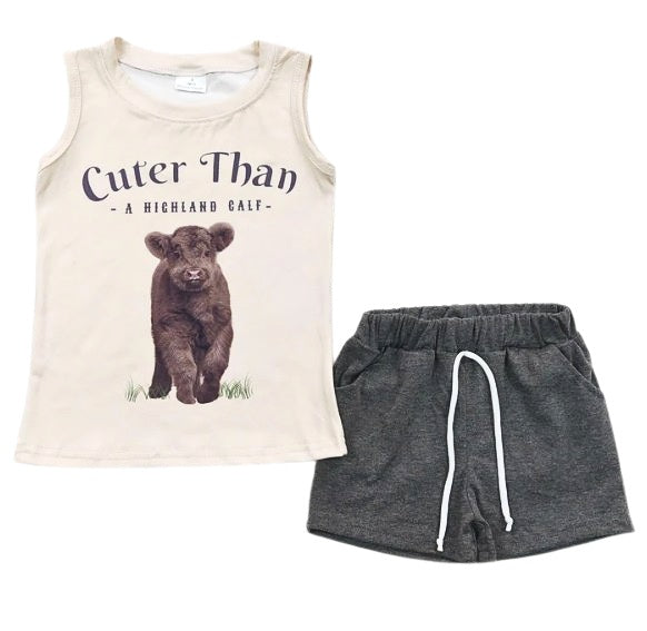 Cuter Than A Highland Cow Short Set