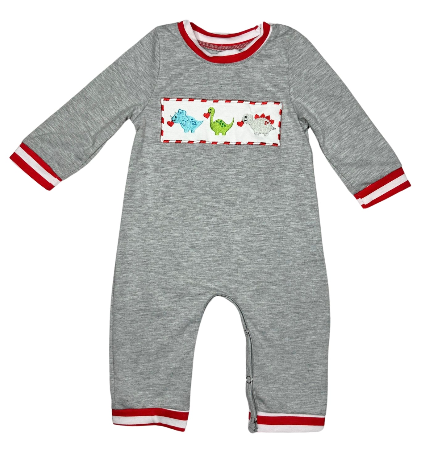 Valentine Dinosaurs Romper