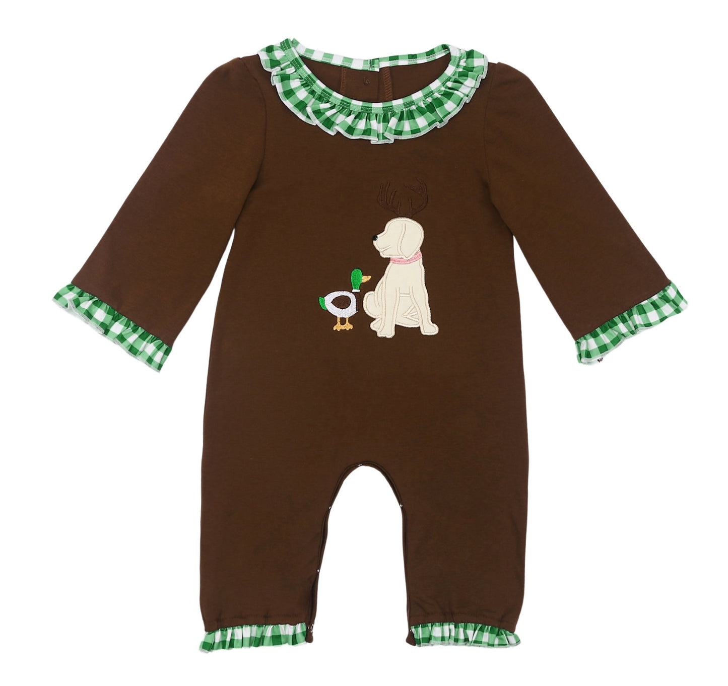 Mallard and Dog GIrls Romper