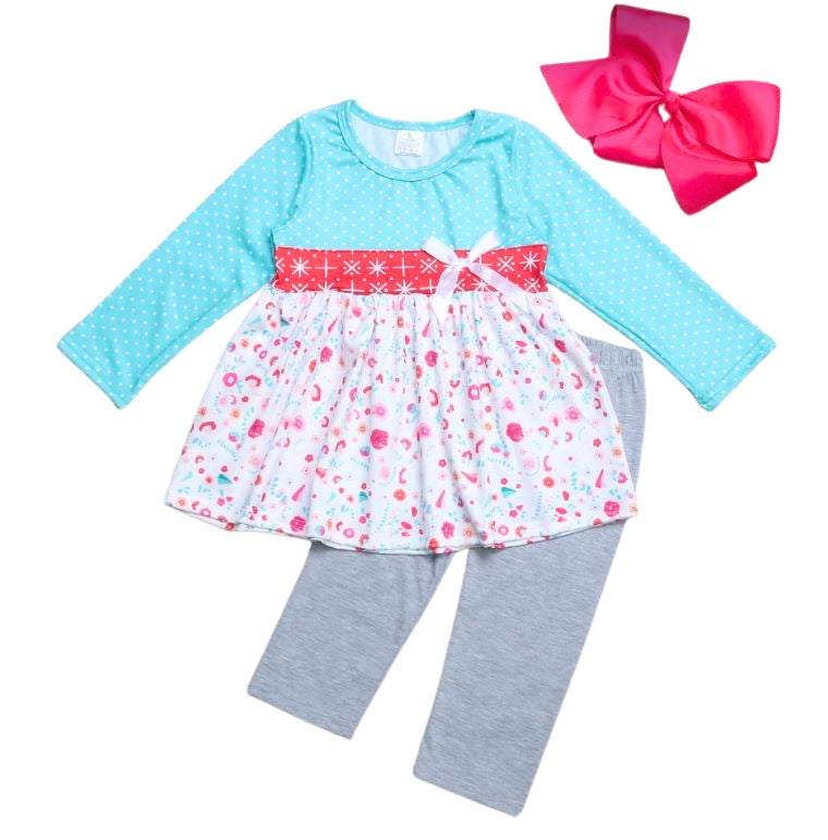 Donna girls 2pc floral print