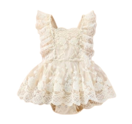 Evelyn Girls Lace Romper