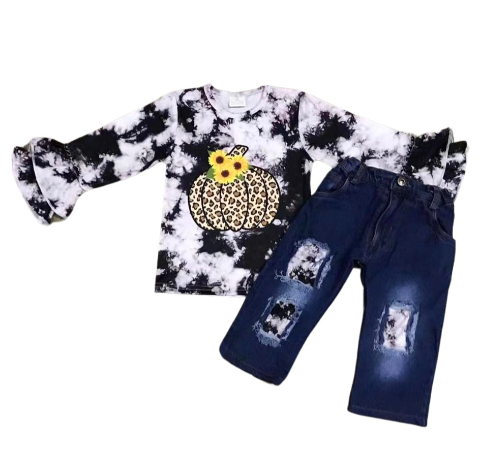 Tie Dye Pumpkin 2 pc Outfit