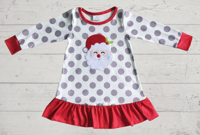 Girls polka dot Santa dress