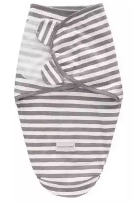 Gray Striped Velcro Swaddle