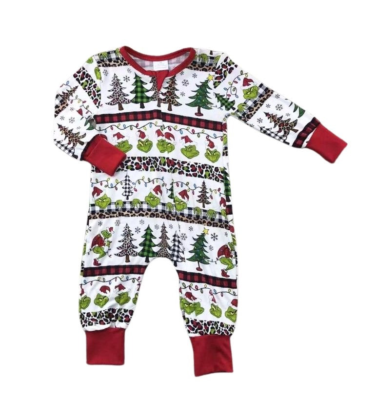 Green Mean Bamboo striped sleeper