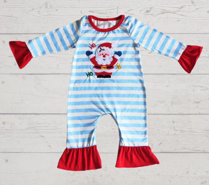 Girls striped Santa romper