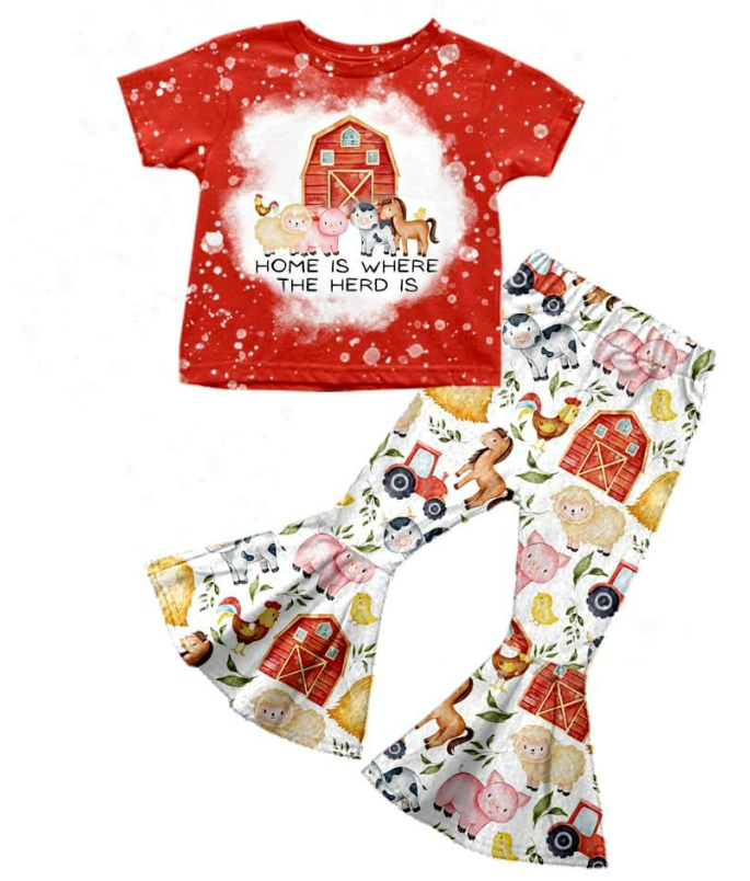 Home Is Where The Herd Is girls 2 pc outfit