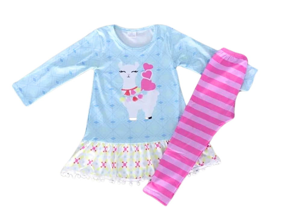 Llama Drama Girls 2 pc Outfit