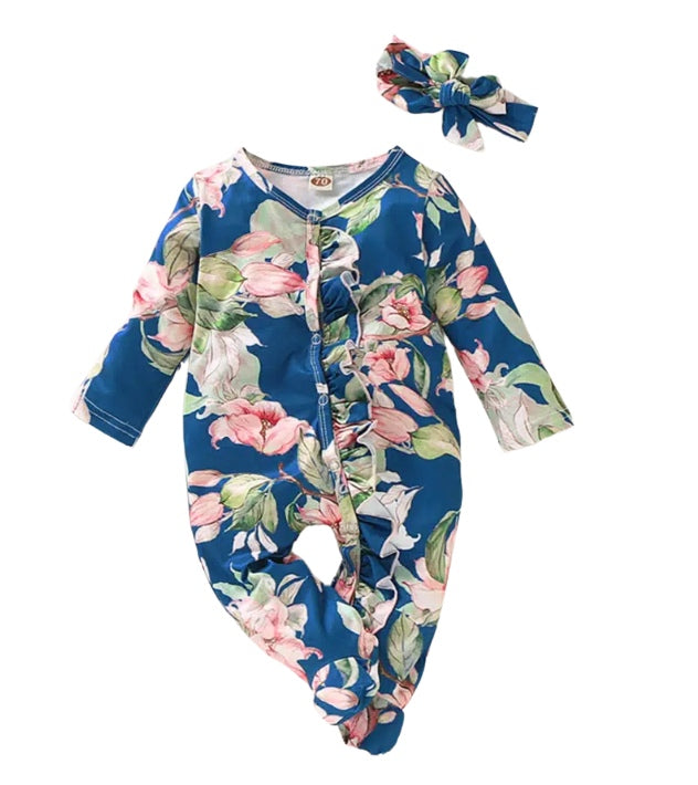 May blue floral sleeper