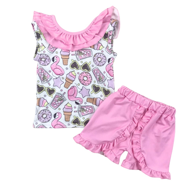 Summer Party Girls 2 pc Short Set