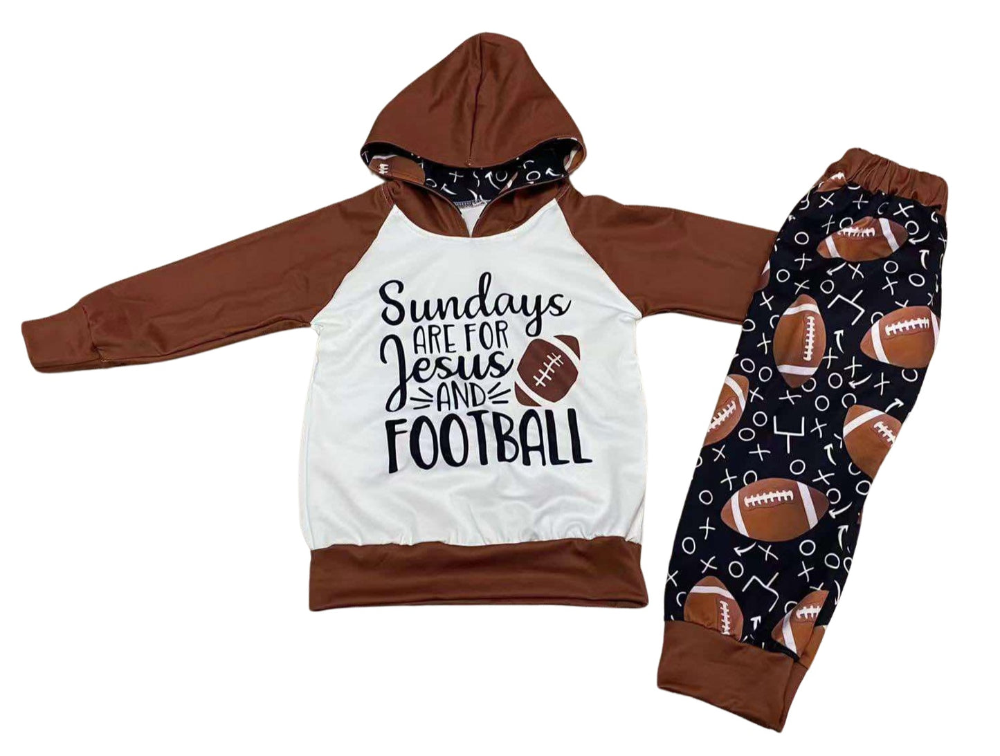 Sundays are for Jesus and Football Boy's 2 pc
