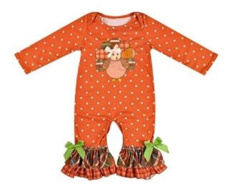 Turkey Dots Girls Romper
