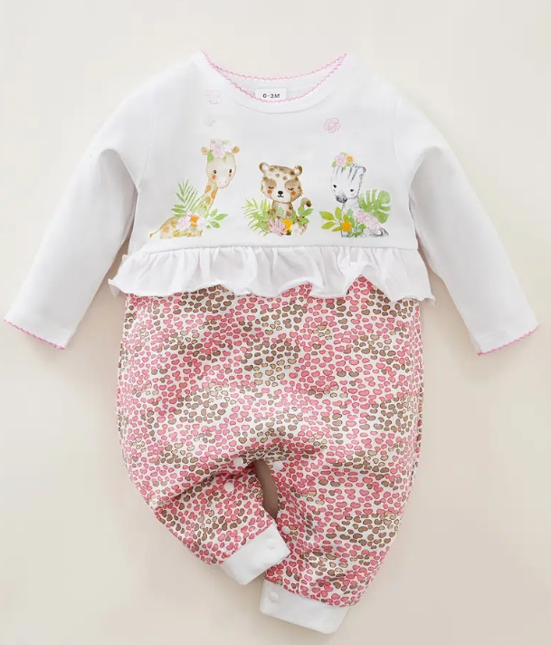 Girls Zoo Friends Romper