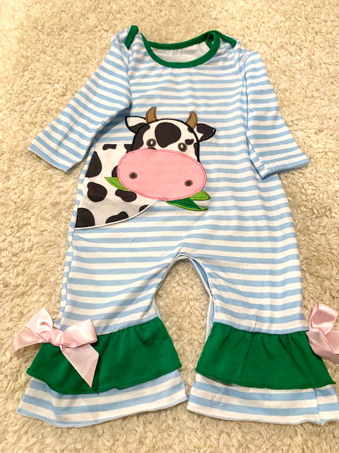 Maisie girls cow romper
