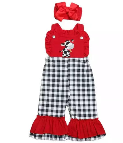 Girls Cow Jumpsuit