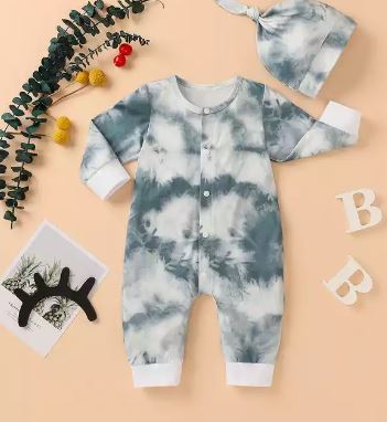 Tie Dye romper with hat