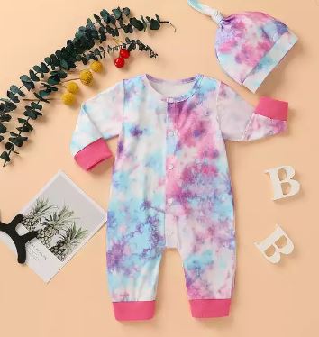 Tie Dye romper with hat