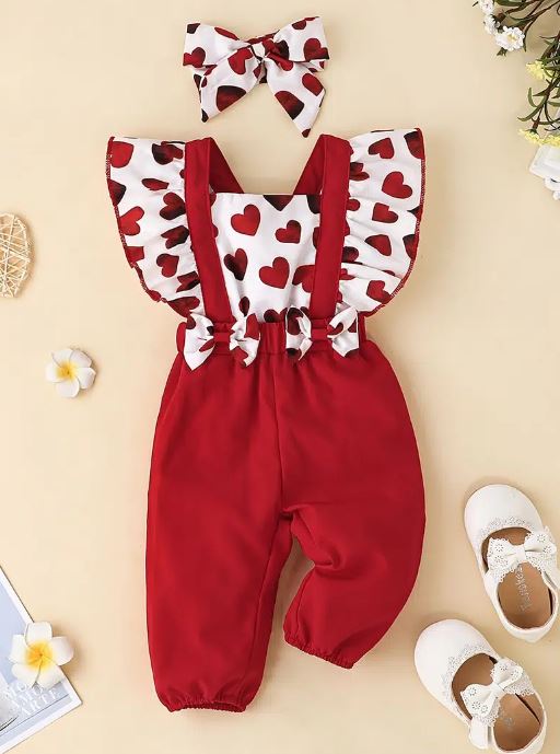 Girls heart jumpsuit