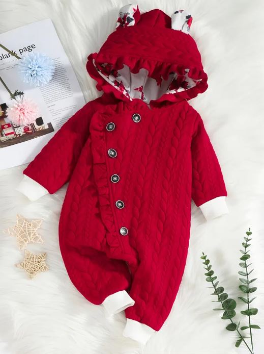 Girls warm coat romper