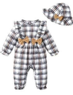 Black and White Plaid Romper