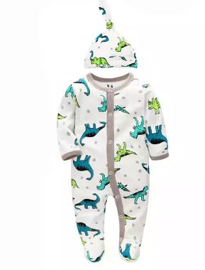Fun Print Cotton Sleepers with Hats