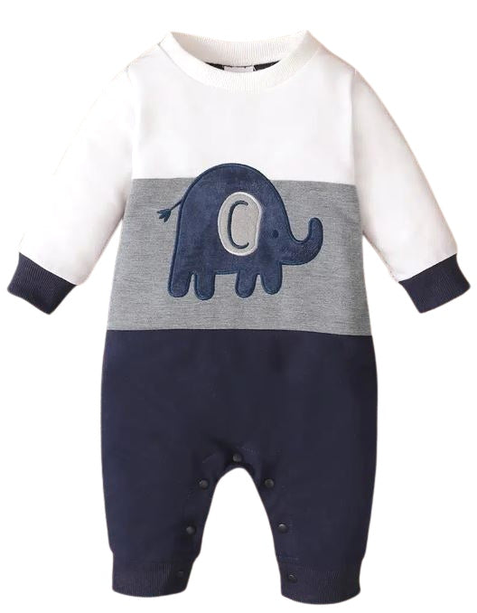 Baby boy elephant romper