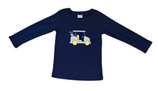 Golf Cart Boys Blue Long-Sleeve Shirt