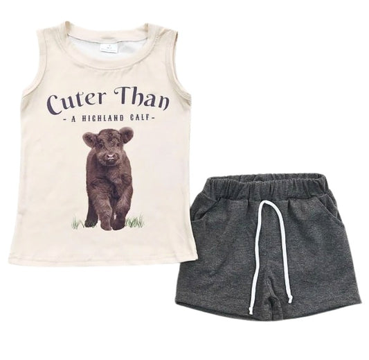 Cuter Than A Highland Cow Short Set