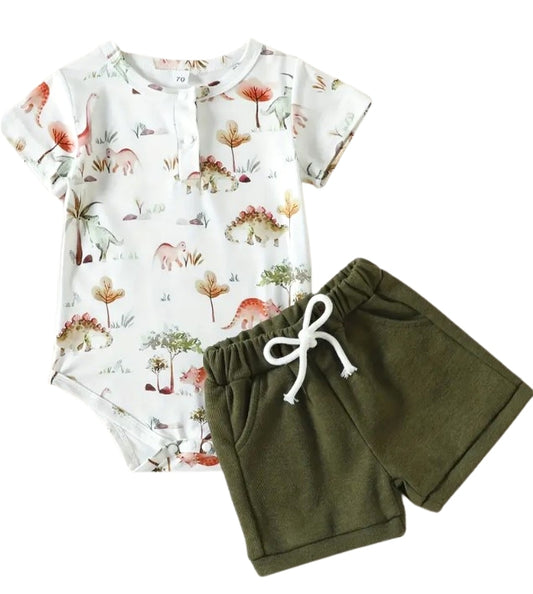 Dinosaur 2 pc Short Set