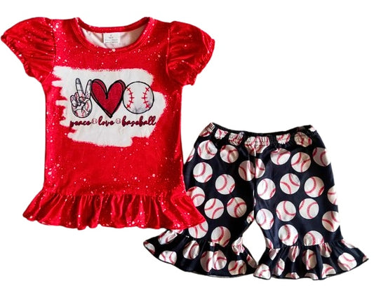 Peace, Love and Baseball Short Set