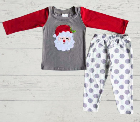 Boys polka dot Santa pajamas