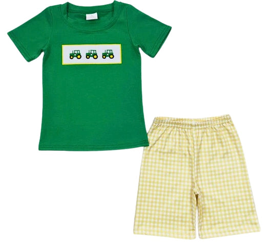 Green Tractor Short Set