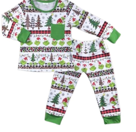 Green Mean 2pc Cotton Pajamas