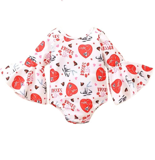 Girls Hearts & Kisses Romper