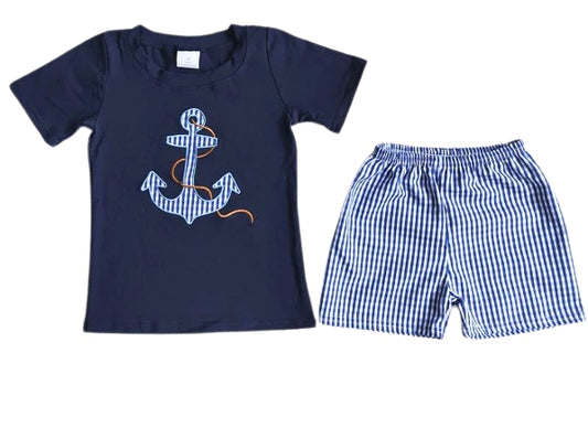 Blue Anchor Short Set