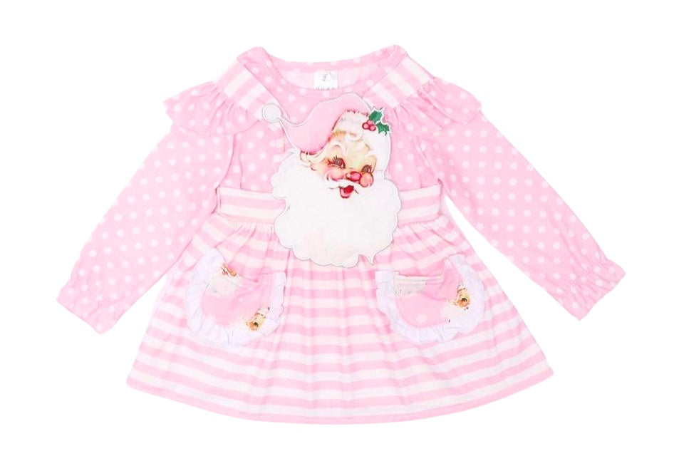 slim fit dress slacks Pink Vintage Santa Jumper Dress 12-18M