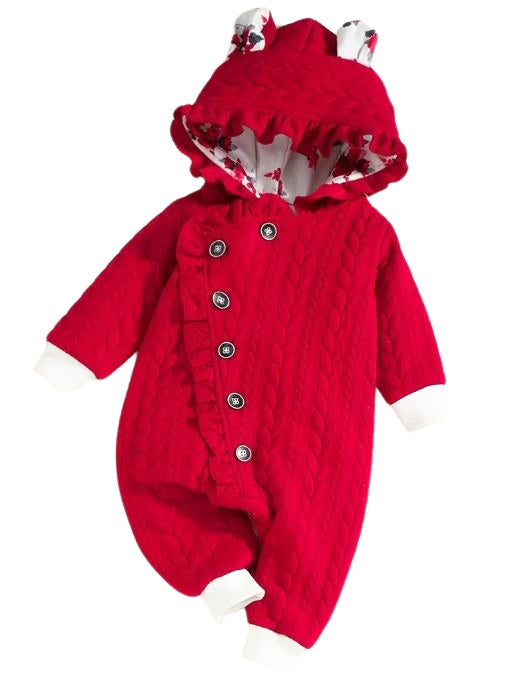 Girls warm coat romper