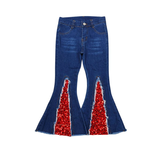 Red Sequin Jeans