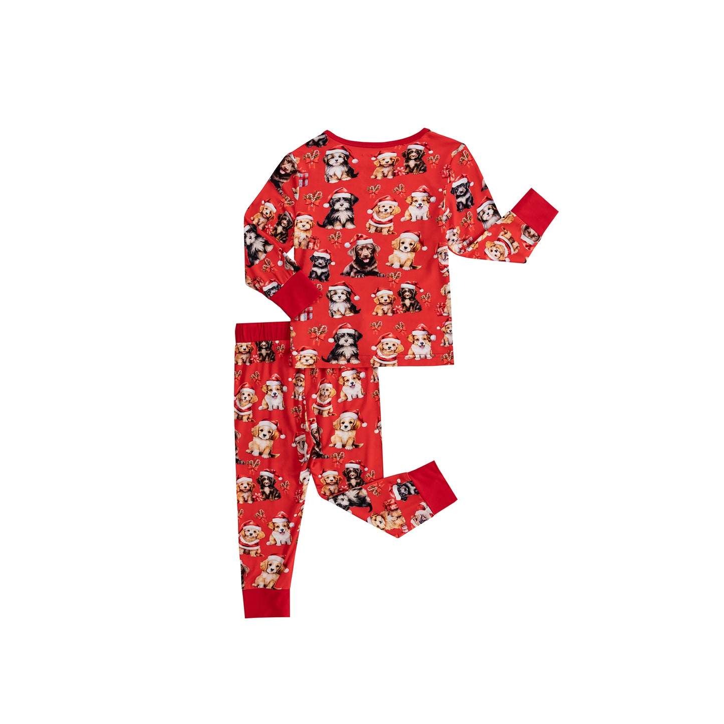 Santa Puppy Bamboo Children's 2 pc Pajamas