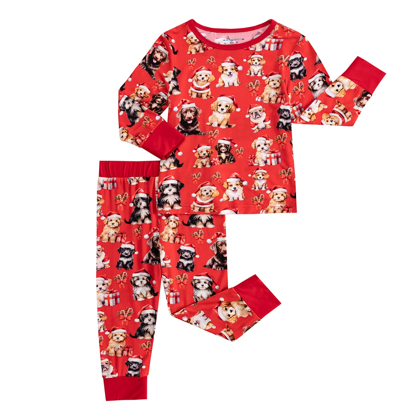 Santa Puppy Bamboo Men's 2pc Pajamas